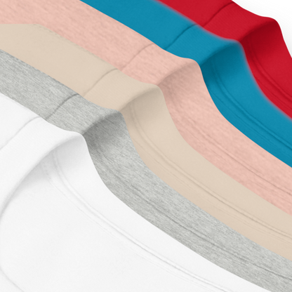 Colour Samples, White, Athletic Heather, Soft Cream, Heather Prism Peach, Aqua, Red