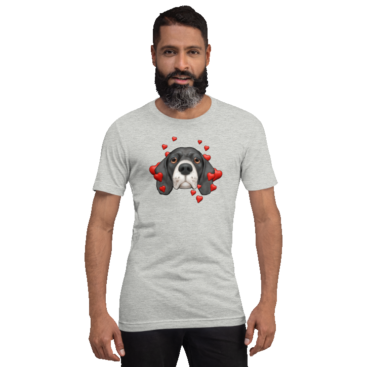 Athletic Heather , Sad Beagle, Black with White muzzle