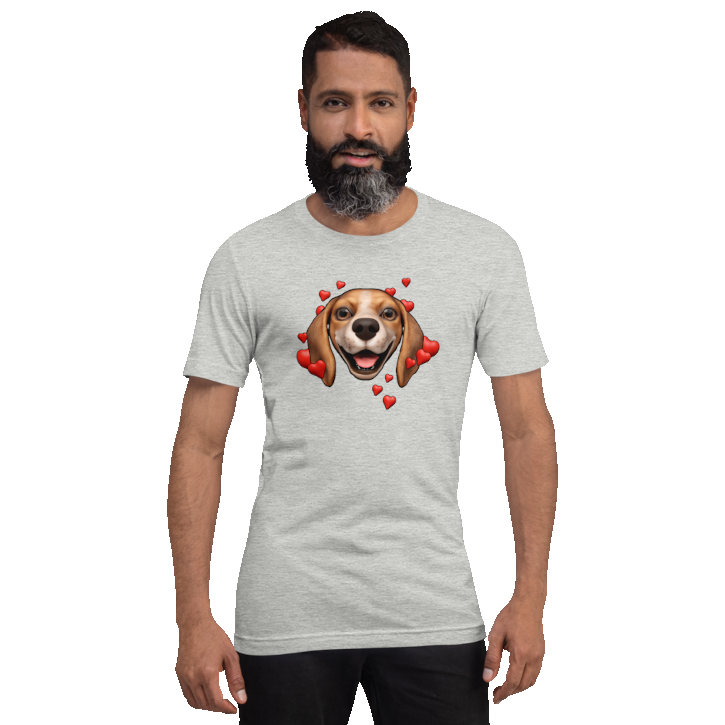 Athletic Heather , Happy Beagle, Dark Tan with White stripe