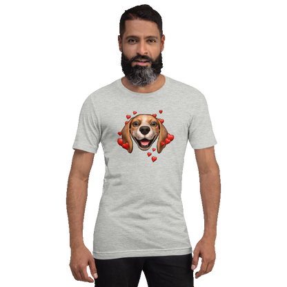 Athletic Heather , Happy Beagle, Dark Tan with White stripe