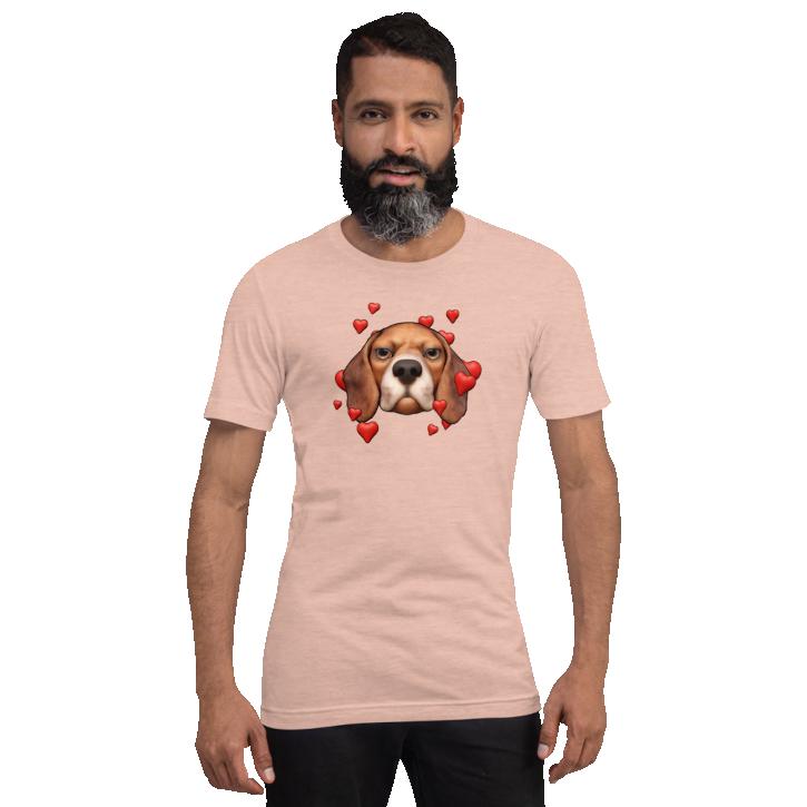 Heather Prism Peach , Grumpy Beagle, Dark Red with White muzzle