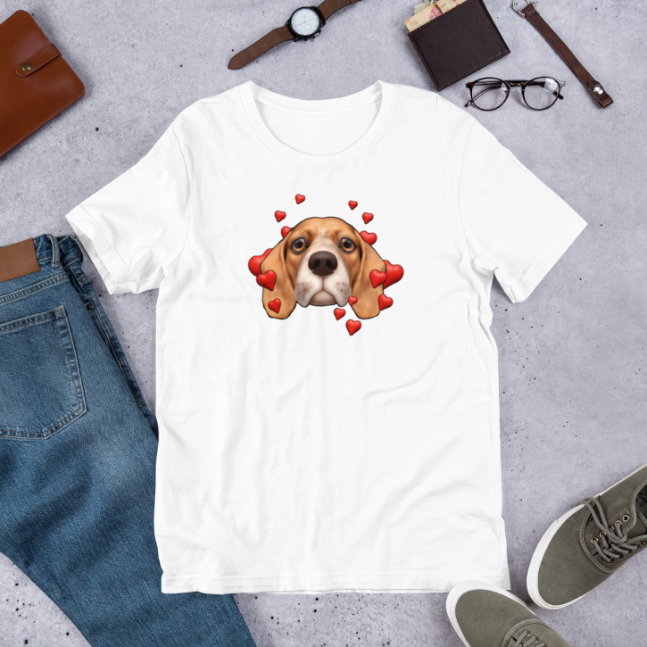 White , Sad Beagle, Tan with White muzzle