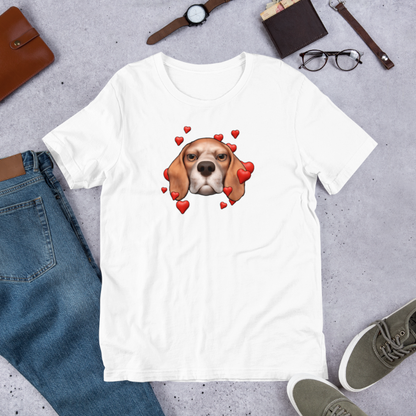 White , Grumpy Beagle, Red with White mask