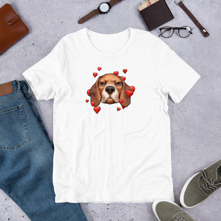 White , Grumpy Beagle, Dark Red with White muzzle