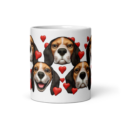 White , Glossy Beagle, Black and Red with White stripe