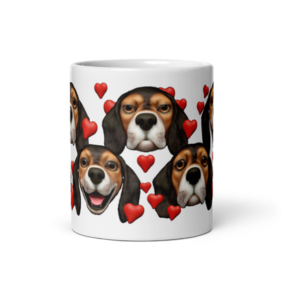 White , Glossy Beagle, Black Red and White