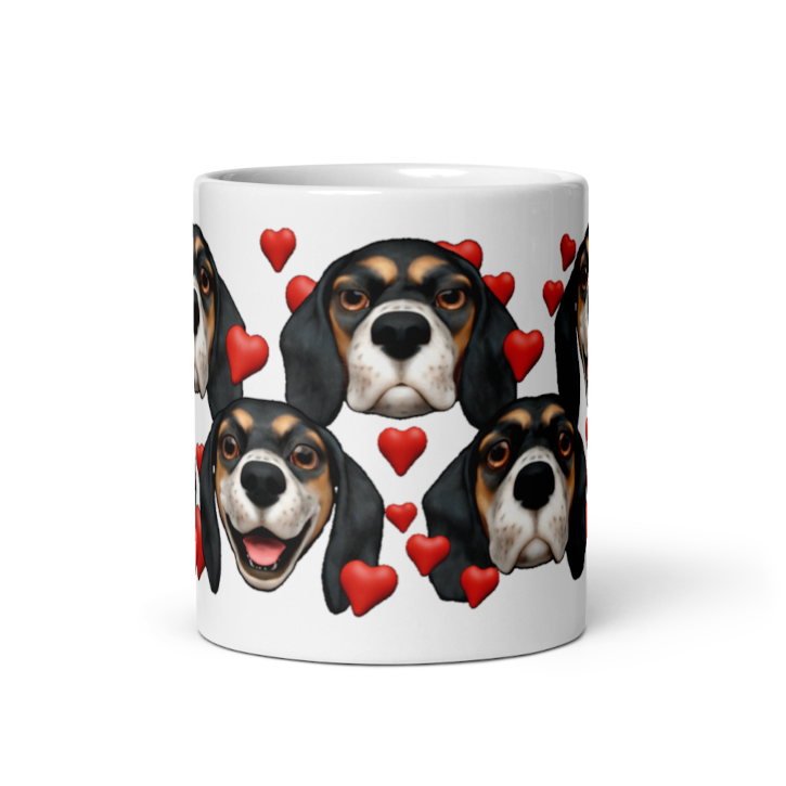 White , Glossy Beagle, Bluetick with Black mask