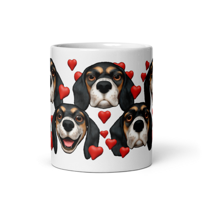 White , Glossy Beagle, Bluetick with Black mask