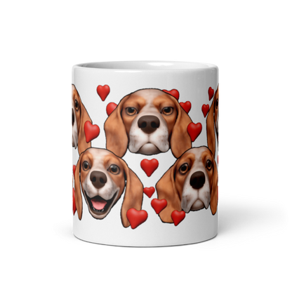 White , Glossy Beagle, Red with broad White stripe