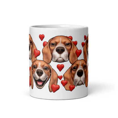 White , Glossy Beagle, Red with small White stripe