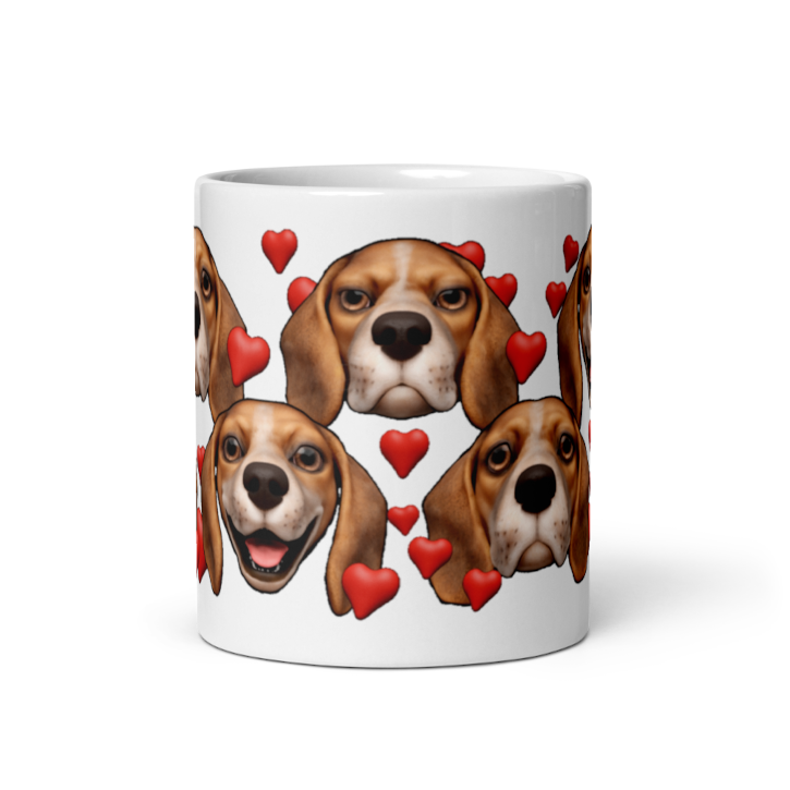 White , Glossy Beagle, Dark Tan with White stripe