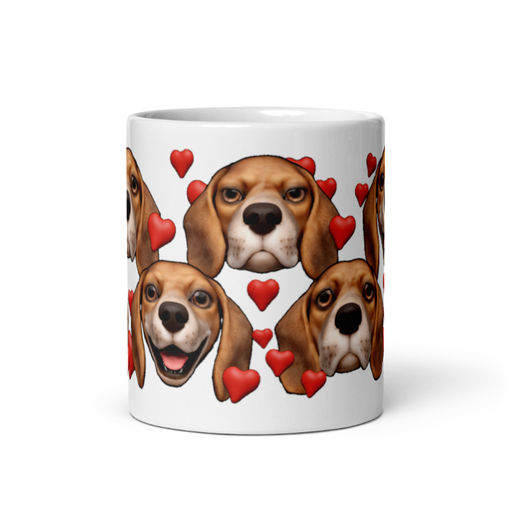 White , Glossy Beagle, Dark Tan with 