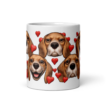 White , Glossy Beagle, Dark Tan with 