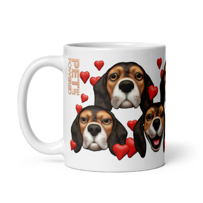 White , Glossy Beagle, Black Red and White