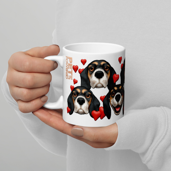 White , Glossy Beagle, Bluetick with Black mask