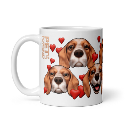 White , Glossy Beagle, Red with broad White stripe