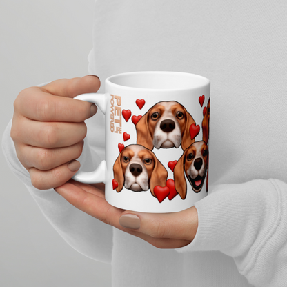 White , Glossy Beagle, Red with broad White stripe