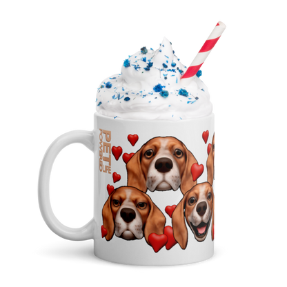 White , Glossy Beagle, Red and White with White stripe