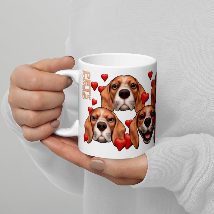 White , Glossy Beagle, Red and White with White stripe