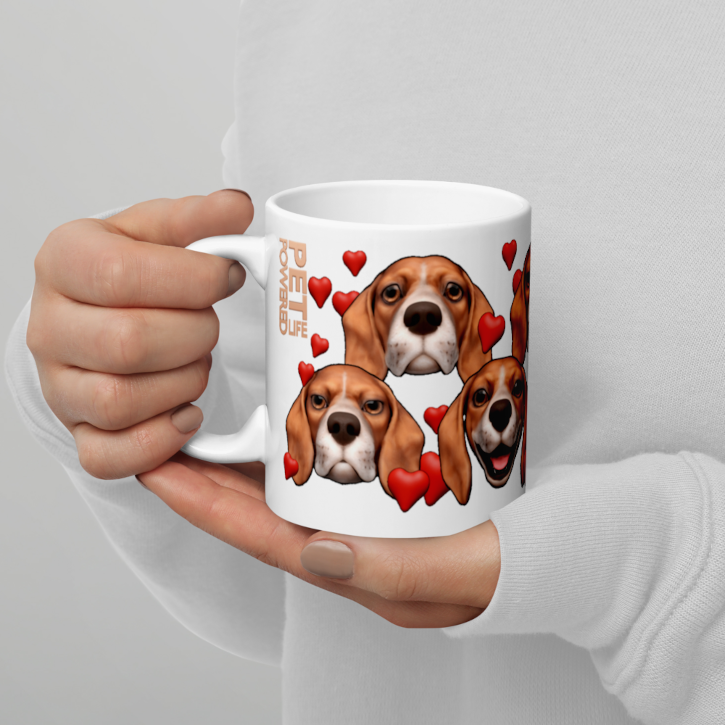 White , Glossy Beagle, Red with small White stripe