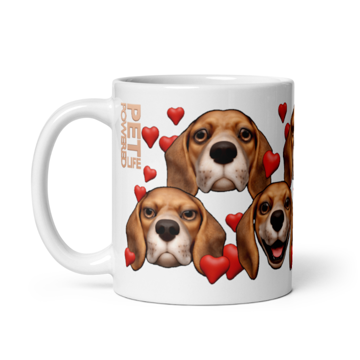 White , Glossy Beagle, Dark Tan with 