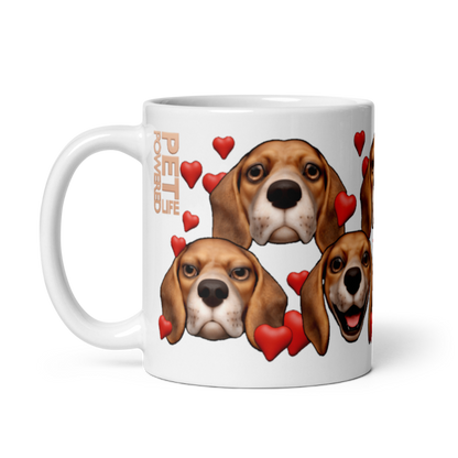 White , Glossy Beagle, Dark Tan with 