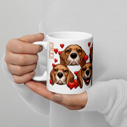 White , Glossy Beagle, Dark Tan with 