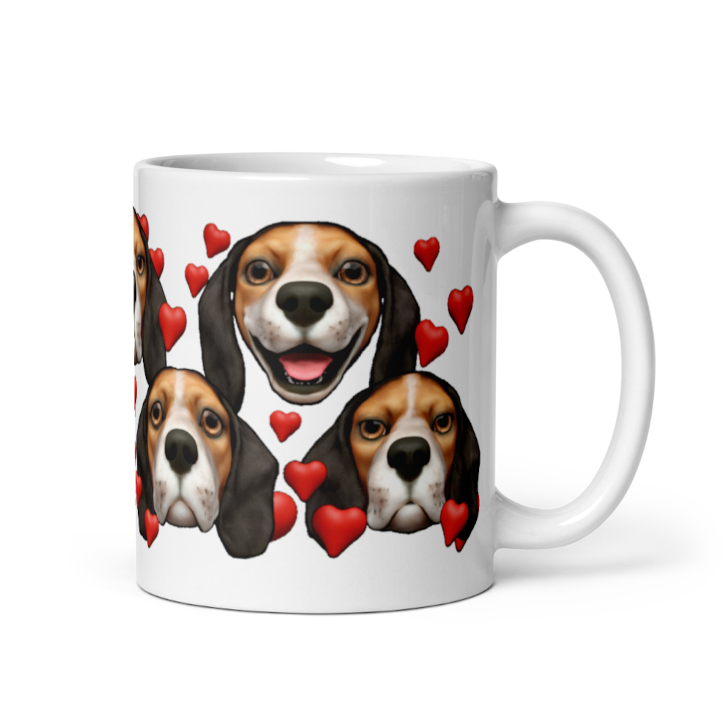 White , Glossy Beagle, Black and Red with White stripe