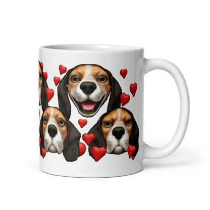 White , Glossy Beagle, Black and Red with White stripe