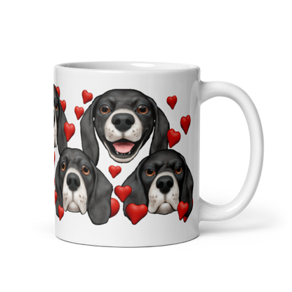 White , Glossy Beagle, Black with White muzzle