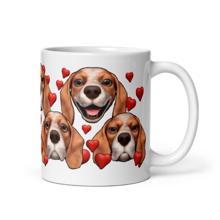 White , Glossy Beagle, Red with broad White stripe