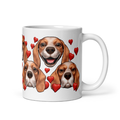 White , Glossy Beagle, Red with broad White stripe