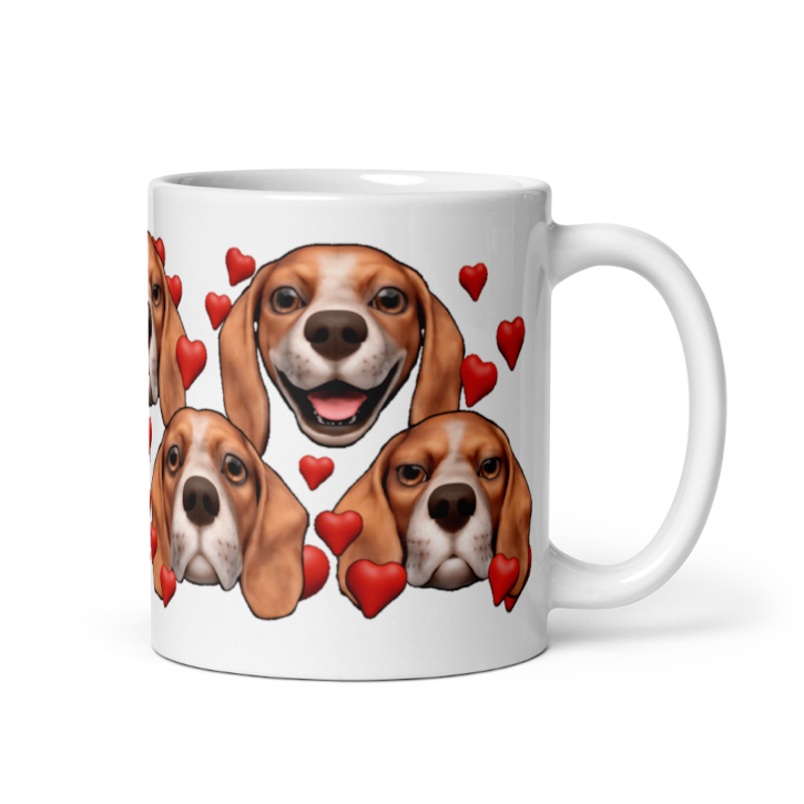 White , Glossy Beagle, Red and White with White stripe