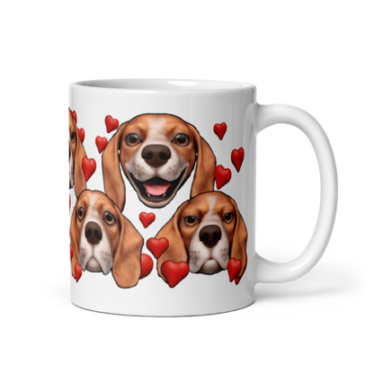 White , Glossy Beagle, Red and White with White stripe